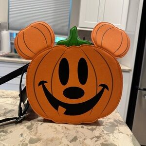 Mickey Pumpkin LoungeFly crossbody bag